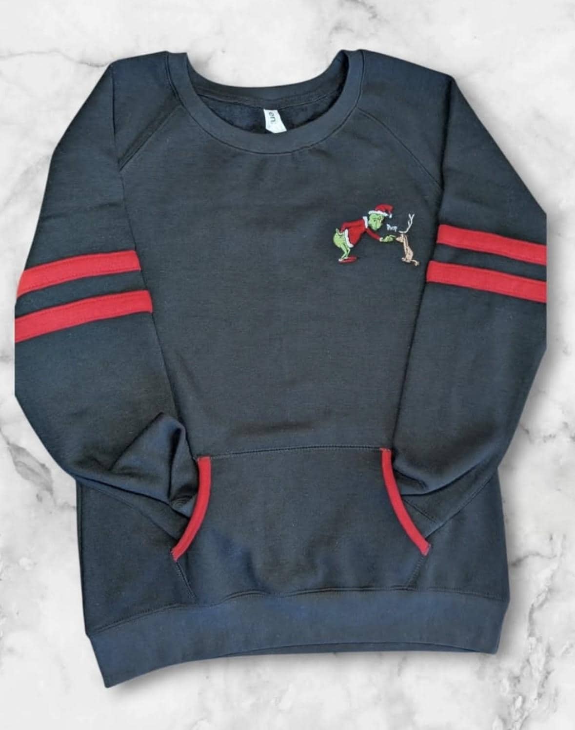 Grinch Booping Max Embroidered Crewneck • Christmas Sweatshirt • Holiday Embroidery • Cozy Winter Sweater • Grinchmas Gift Idea