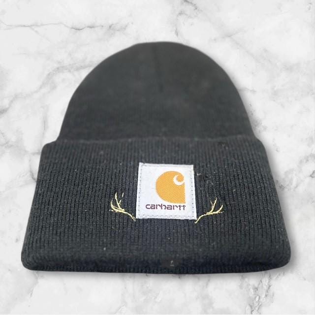 Carhartt Beanie with Embroidered Antlers • Custom Outdoor Knit Hat • Rustic Winter Gift • Personalized Beanie for Hunters & Nature Lovers