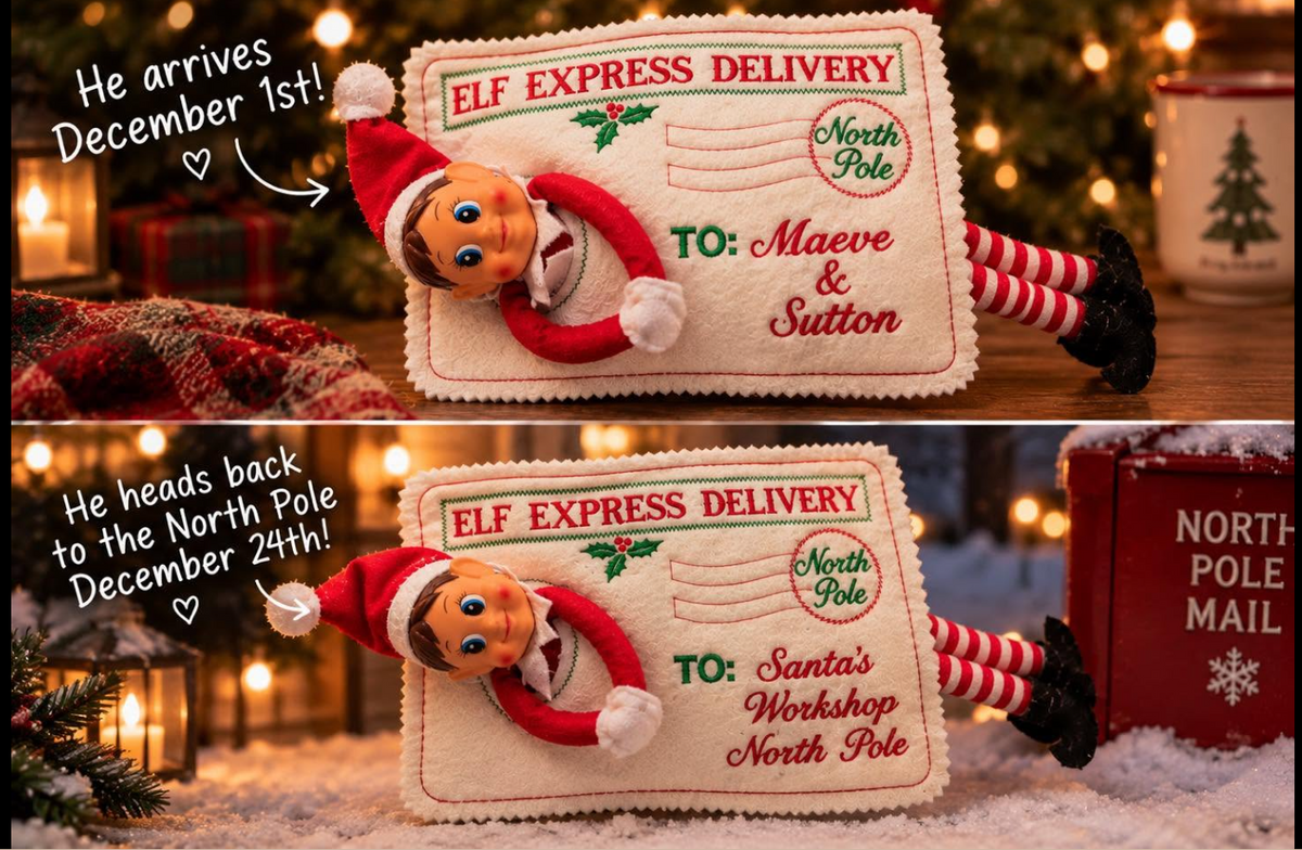 Christmas Elf Arrival and Departure Envelope Set