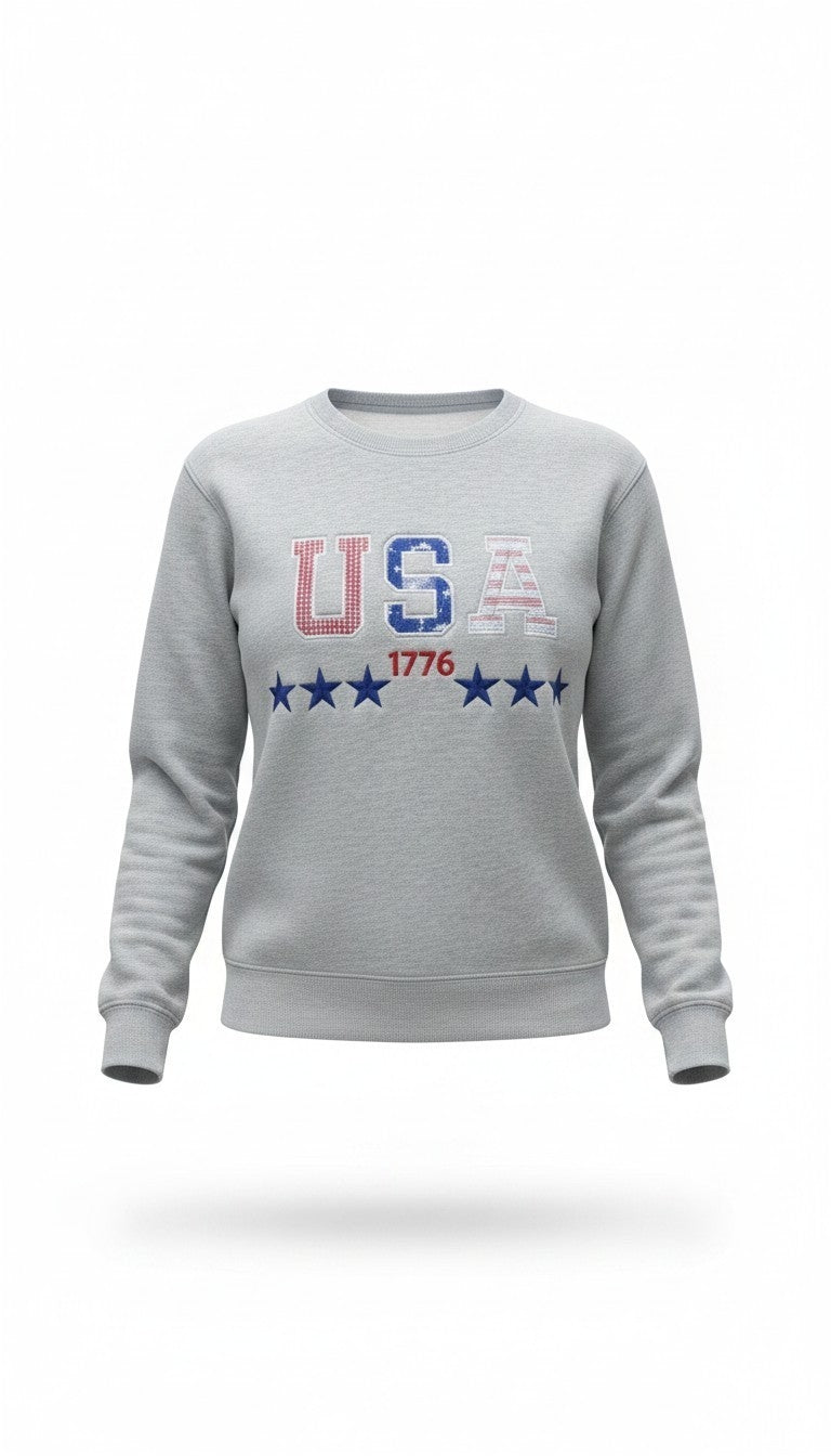 USA 1776 Applique Crewneck