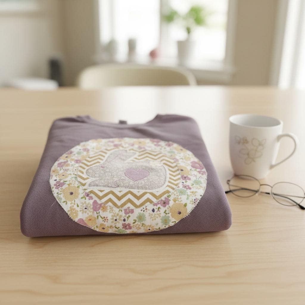 Spring Quilt Patch Sweatshirt • Patchwork Appliqué Crewneck • Pastel Cottagecore Pullover