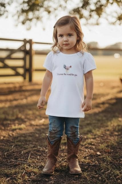 Embroidered Chicken Kids Shirt