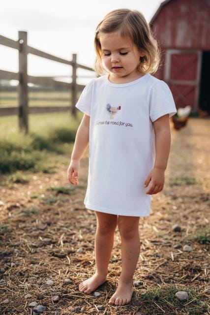 Embroidered Chicken Kids Shirt