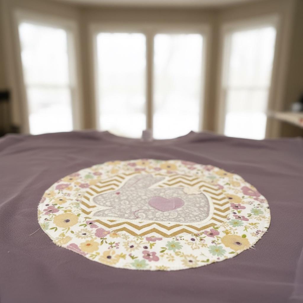 Spring Quilt Patch Sweatshirt • Patchwork Appliqué Crewneck • Pastel Cottagecore Pullover