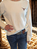 Steer Head Drop Shoulder Beach Crew