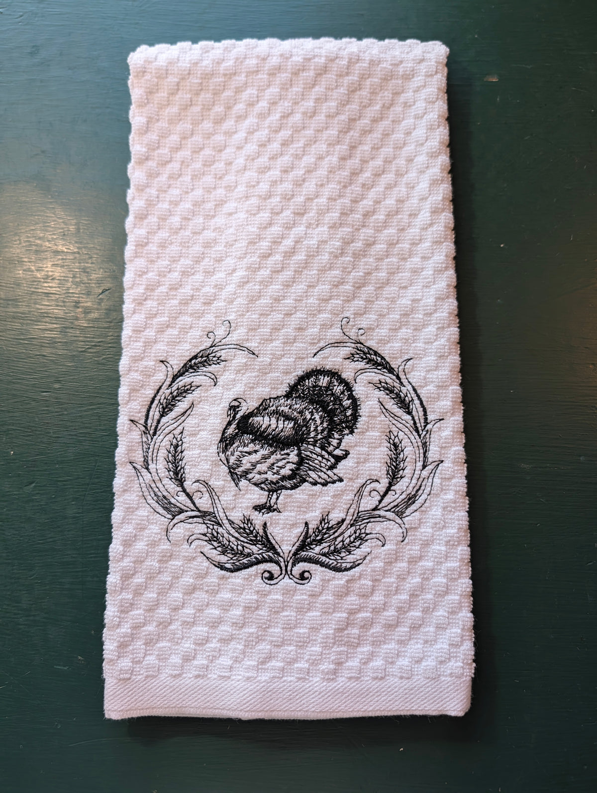 Turkey Wreath Kitchen Hand Towel